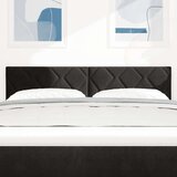 vidaXL Naslon za glavo z diamanti Črna 160 cm Žamet | Shoptok.si