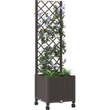  Vrtni saksija s rešetkom i kotačima Smeđa 40 x 40 x 146 cm PP | shoptok.hr