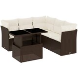 Maison Chic Seti vrtnega pohištva - Vrtna garnitura - Vrtni pohištvo set 6-delna z blazinami rjav poli ratan, (21803319) | Shoptok.si