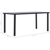  Blagovaonski stol crni i siva boja betona 160 x 80 x 75 MDF | Eponuda.ba