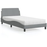 Krevet s madracem Dover svjetlosivi 100x200 cm od tkanine | Eponuda.ba