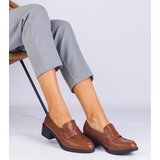 Gemre Astrelia brown women's faux leather low heel shoes | Shoptok.si