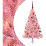 vidaXL Umjetna preddekorirana božićna jelka Roza 150 cm PVC | Shoptok.si