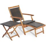 Costway Zložljivi vrtni stol z mizo chaise longue s stransko mizo, (5000299932) Cene
