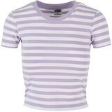 Urban Classics Women's short T-shirt with stripes white/lilac | shoptok.hr