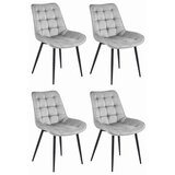  BERA stolica - srebrno sivi baršun / crne noge x 4 | shoptok.hr