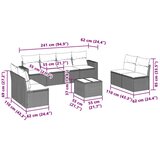 vidaXL 9-dijelni set vrtnih sofa od poliratana s jastucima svjetlosivi | shoptok.hr