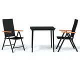  3-dijelni vrtni blagovaonski set crni | shoptok.hr
