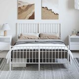  Metalni okvir kreveta uzglavlje i podnožje bijeli 135 x 190 cm | shoptok.hr