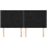  Uzglavlje s ušima crno 203x16x118/128 cm baršunasto | shoptok.hr