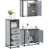Maison Chic Kopalniški sestavi - Kopalniško pohištvo 3 kosi siva sonoma inženirski les, (21787508) | Shoptok.si