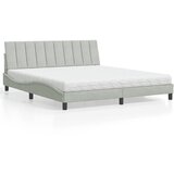 vidaXL Krevet s madracem svjetlosivi 180x200 cm baršunasti | shoptok.hr