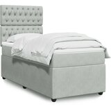 Box spring krevet s madracem svjetlosivi 80 x 200 cm baršunasti | shoptok.hr