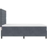 vidaXL Box Spring Postelja z Blazino Temno Siva 140x200 cm Žamet | Shoptok.si