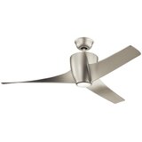 Elstead Lighting Elstead Kichler Phree Stropni ventilator s 3 lopaticami, 142 cm, LED lučka, brušen nikelj, daljinski upravljalnik, (22100405) | Shoptok.si