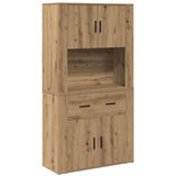  Visoka komoda od umjetnog hrasta 80x33x150 cm Inženjersko drvo Cijene
