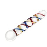 Rimba Rachella - dupli stakleni dildo (proziran - u boji) | shoptok.hr