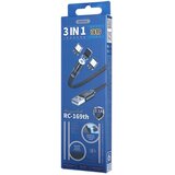 Remax magnetski USB kabel + komplet utikača Lightning / USB tip C / mikro USB 2.1A 1m | shoptok.hr