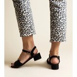 Gemre Black low-heeled sandals with a buckle Horner | Shoptok.si
