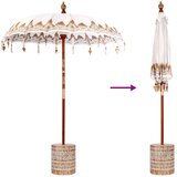 vidaXL balineški parasol krema 180-190 cm pamuk, solidno drvo | shoptok.hr