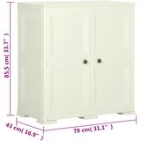  Plastični ormarić 79 x 43 x 85,5 cm izgled drva boja vanilije | shoptok.hr