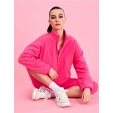Sinsay Flis majica half-zip s uspravnim ovratnikom i rebrastim porubima Gym Hard | shoptok.hr