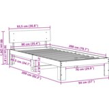  Konstrukcija postelje Rjava 90 x 200 cm Trden borov les, (5000064009) | Shoptok.si