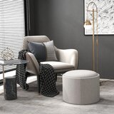  Tapecirani stolac lan skriveni prostor za odlaganje dvostrani poklopac 56 cm x 56 cm x 42 cm svijetlosiva + prirodna | shoptok.hr
