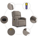  Električni masažni naslonjač na podizanje od tkanine smeđesivi | shoptok.hr