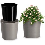 KADAX cvetlični lonec, cvetlični lonec, stojalo za rože, 25 cm, za dnevno sobo, siv + vložek, (5000346552) | Shoptok.si