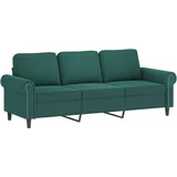 3-dijelni set sofa s jastucima tamnozeleni baršunasti