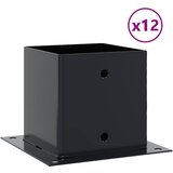  Postolja za stupove kvadratna 12 kom čelik presvučen prahom Antracitno siva 141 x 141 mm | shoptok.hr