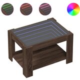 Maison Chic Klubska mizica - kavna mizica - Nizka mizica LED rjavi hrast 73x53x45 cm inženirski les, (21754235) Cene