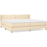  Box spring postelja z vzmetnico krem 200x200 cm blago, (20896556) | Shoptok.si