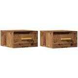 vidaXL Zidni noćni ormarići 2 kom boja staro drvo 35 x 35 x 20 cm | shoptok.hr