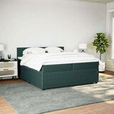 vidaXL Box spring postelja z vzmetnico temno zelena 200x200 cm žamet, (21306575) | Shoptok.si