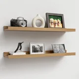 2x 60 cm stenski polici v lesenem videzu
