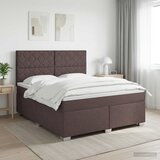  Boxspring krevet s madracem Tamno smeđa 160 x 200 cm Tkanina 200 x 160 x 140.5 cm | Shoptok.si