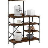  The Living Store Stojalo za peko dimljeni hrast 90x40x132 cm inž. les in kovina - Stojalo Za Peko, (21441807) Cene