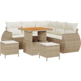 vidaXL 8-dijelni vrtni sofa set s jastucima bež poli ratan akacija | shoptok.hr