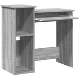 vidaXL Pisalna miza s policami siva sonoma 84x40x78 cm inž. les | Shoptok.si