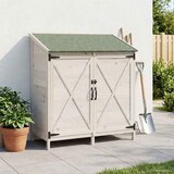 vidaXL Vrtna Šupa Bijela 106 x 56 x 113 5 cm Čvrsto drvo jele - Bijela 106 5 x 56 x 113 5 cm | shoptok.hr