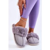 Kesi Women's Warm Slippers With Fur Grey Franco Cene