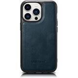 ICARER Etui prevlečen z naravnim usnjem za iPhone 14 Pro Leather Oil Wax, mornarsko moder, (21522186) Cene