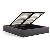 Micadoni Tamno sivi tapecirani bračni krevet s prostorom za odlaganje s podnicom 180x200 cm Simon Olivia – | shoptok.hr