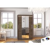 ADRK Klizni ormar SANTOS s ogledalom i LED rasvjetom, 120 cm - OKOLADA | shoptok.hr
