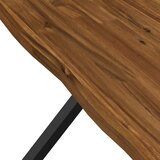  70 x 70 x 75 cm Čvrsto drvo akacije Prirodna i crna Četvrtasti | shoptok.hr