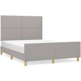  Posteljni okvir z vzglavjem svetlo siv 140x200 cm blago, (20735758) | Shoptok.si