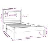  Posteljni okvir iz trdnega lesa 90x200 cm, (20708234) | Shoptok.si