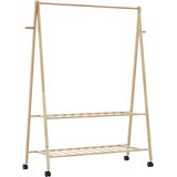 Stalak za odjeću s policama i kotačima 132x45,5x155,5cm bambusa | Eponuda.ba